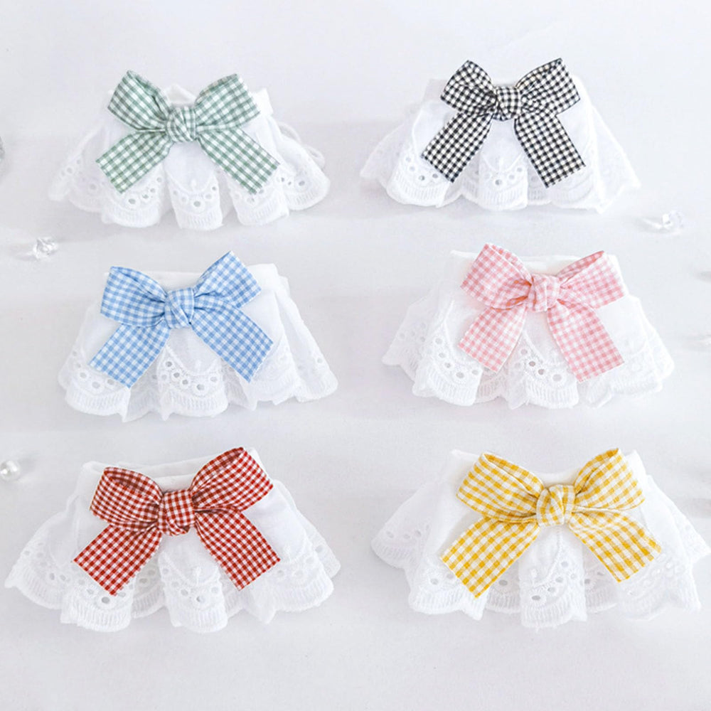 ANNUOZE cat bandana lace bow in soft cotton enhances fur-friendly fashion
