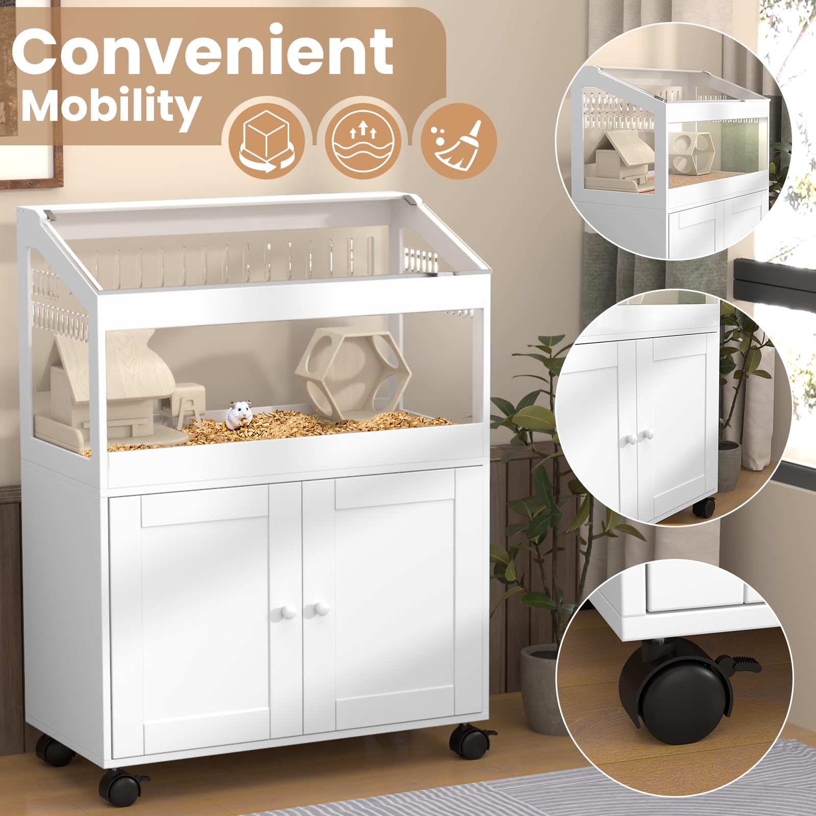 Annzoe hamster cage front panel offers clear viewing and durable construction for daily use.