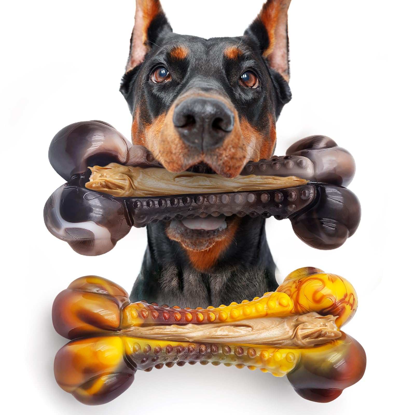 Anoodi indestructible dog toy beef flavor for aggressive chewers and long sessions