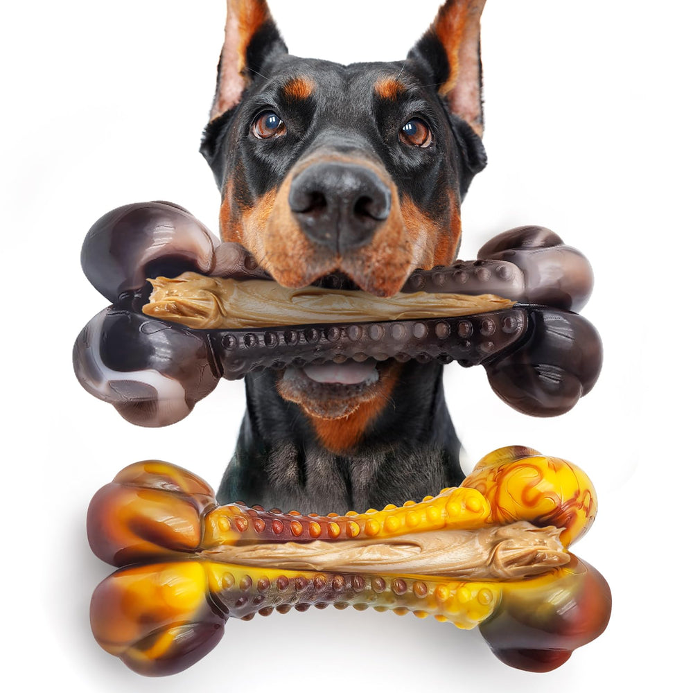 Anoodi indestructible dog toy beef flavor for aggressive chewers and long sessions