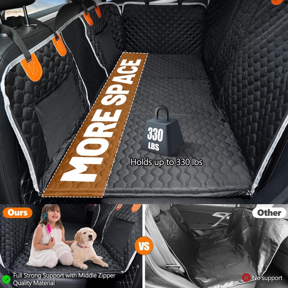 ANOSOSPECIAL dog car seat cover shows waterproof layers to shield seats from spills