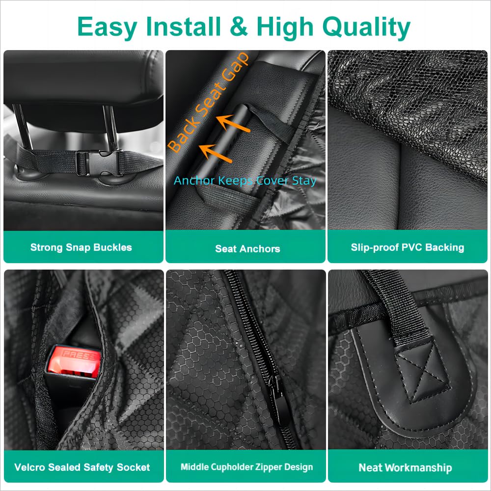 ANOSOSPECIAL dog seat cover anti-slip surface helps pets stay safely in place.