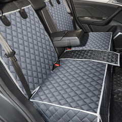 ANOSOSPECIAL grey dog seat cover on back seat showing protective design for pets