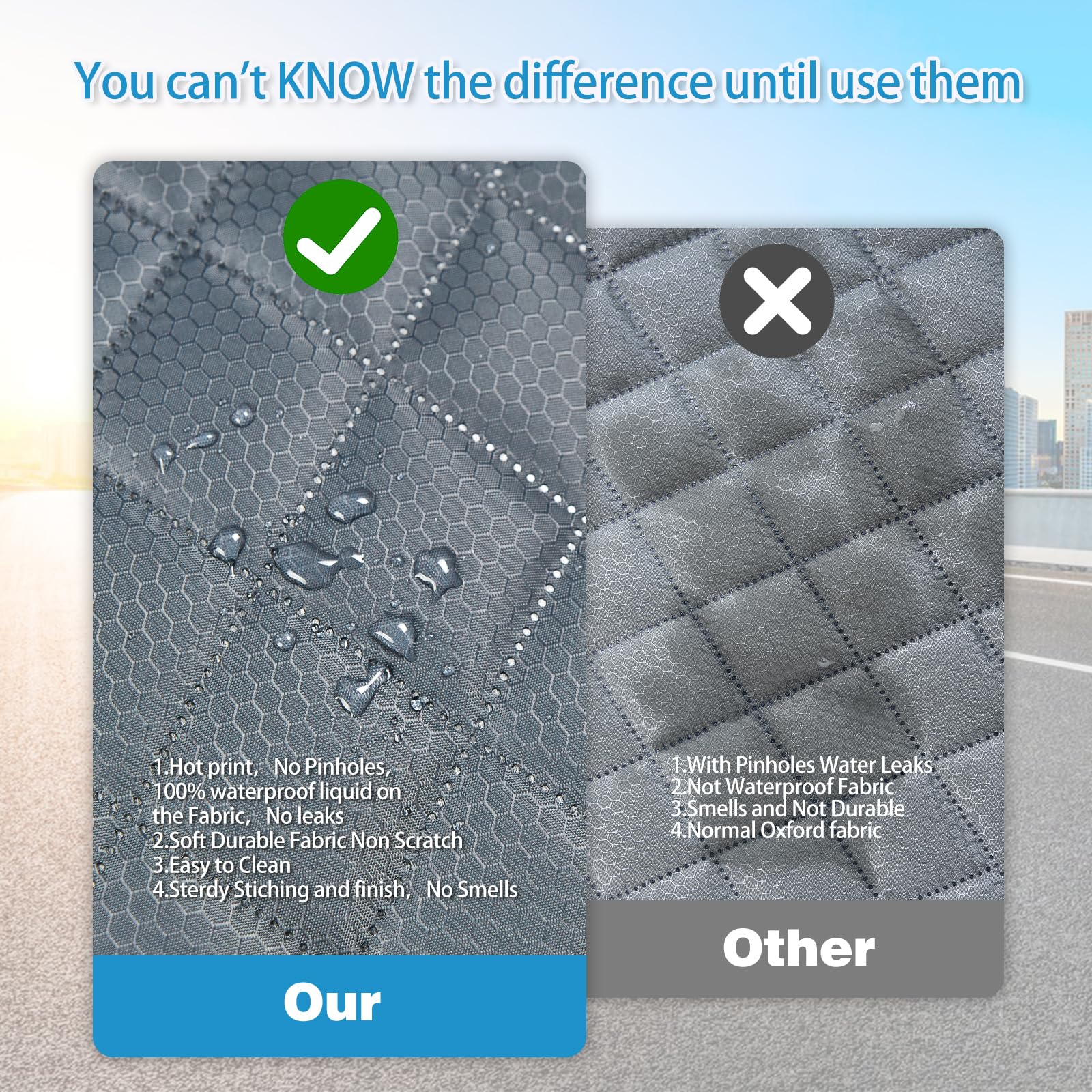 ANOSOSPECIAL grey seat cover with non-stick fur surface for easy cleaning