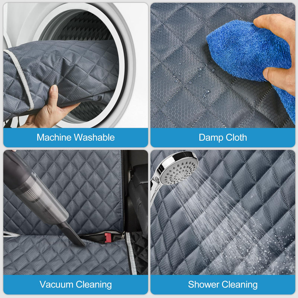 ANOSOSPECIAL grey seat cover highlighting scratch-resistant four-layer fabric