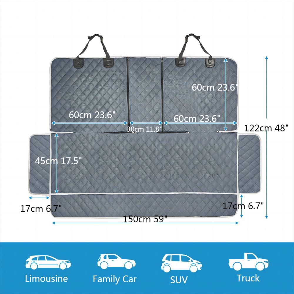 ANOSOSPECIAL grey seat cover made of waterproof fabric guarding interior from spills