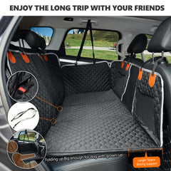ANOSOSPECIAL universal-fit extender mounted in a sedan for big pets