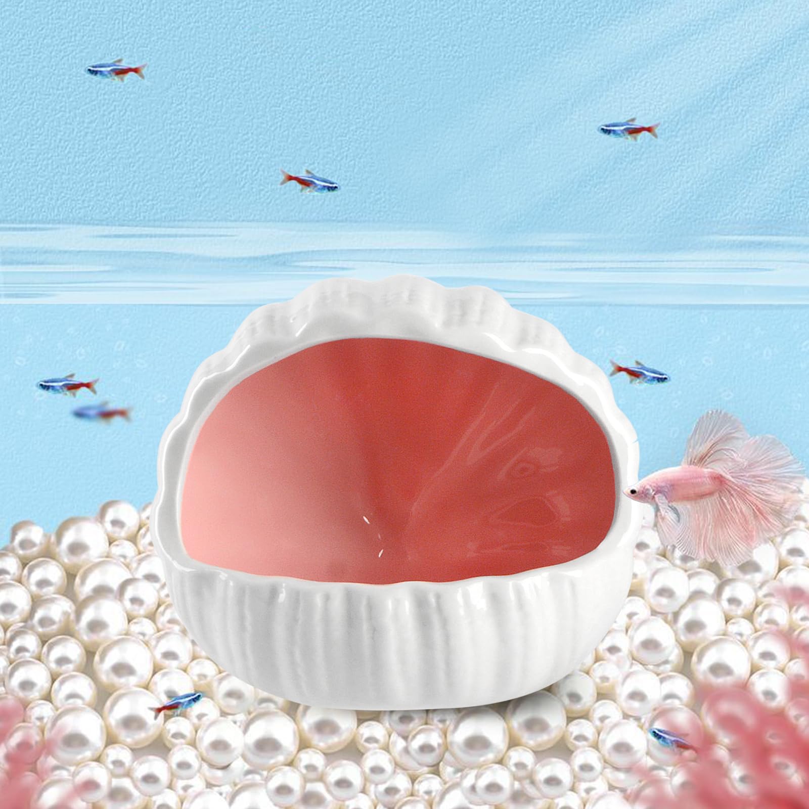 AnRui glazed shell ornament pink suited for both fresh and saltwater tanks.