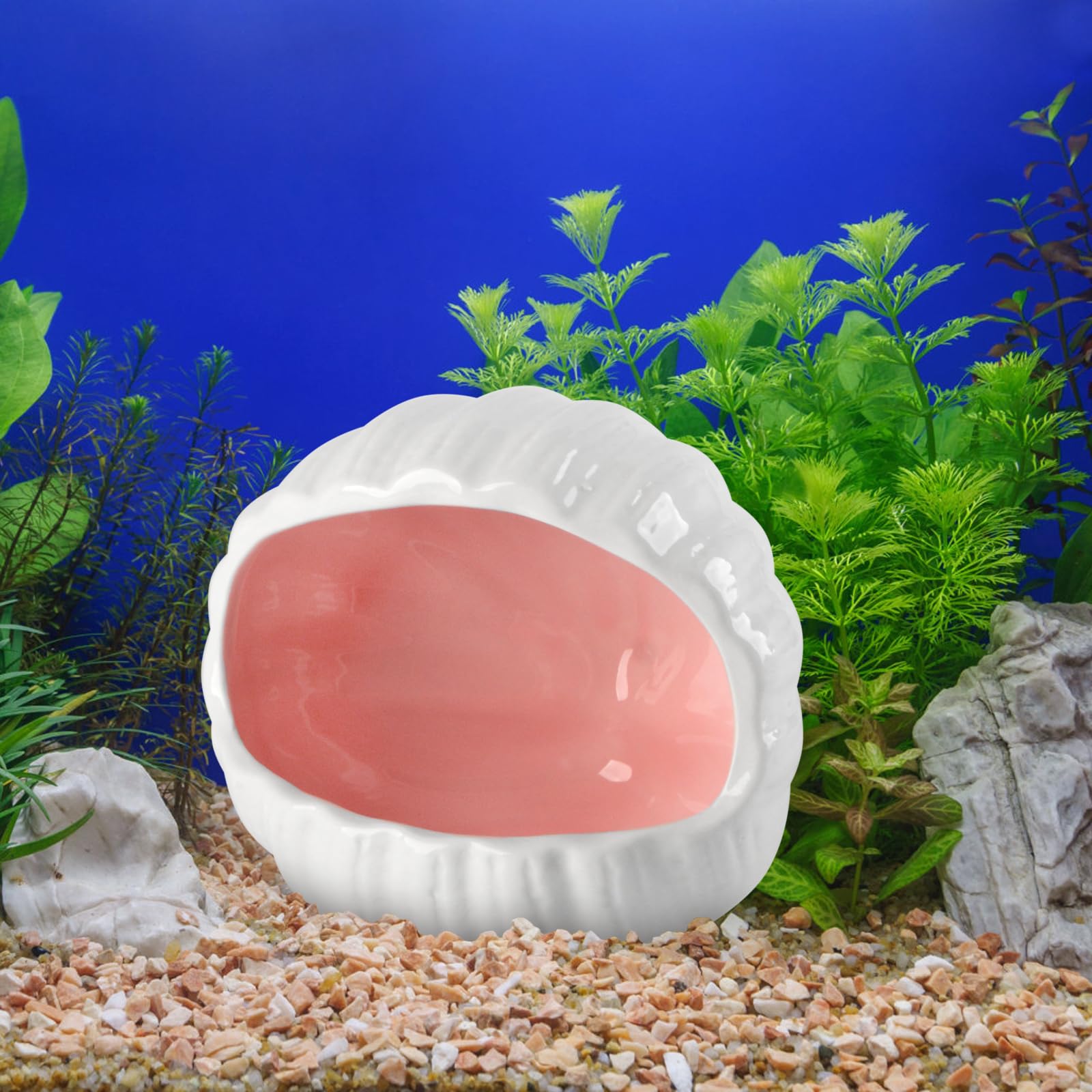 AnRui shell cave pink decor brightens tanks and offers play areas.
