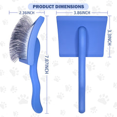 Anrundar dog slicker brush pin design closeup showing 45-degree soft pins for smooth brushing