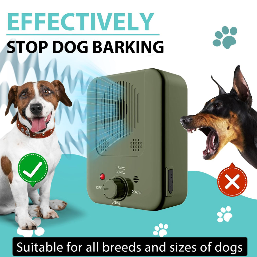 Anti Barking Device rotating frequencies illustrate three ultrasonic bands to prevent habituation.