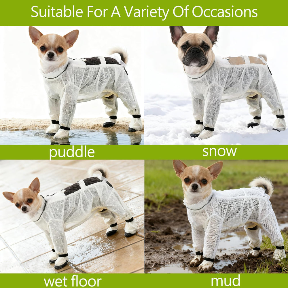 Anti Dust Pants with Shoes for Dogs provide traction on wet or slippery surfaces.