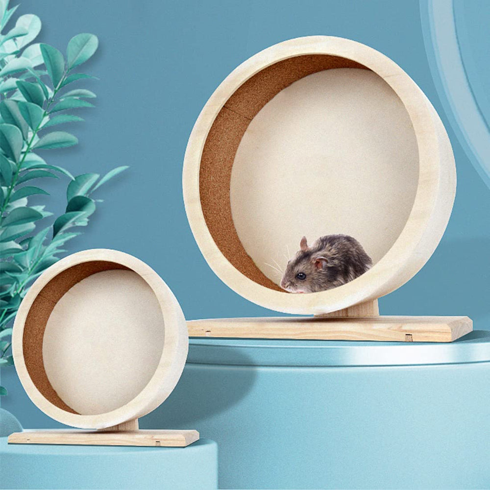 Antiai hamster wooden silent wheel nocturnal-quiet operation demonstrates near-silent spinning.