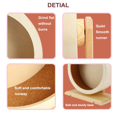 antiai hamster wooden silent wheel closeup wood emphasizes safe chew-friendly material.