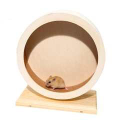 antiai hamster wooden silent wheel side view—durable non-toxic wood for safe pet exercise.