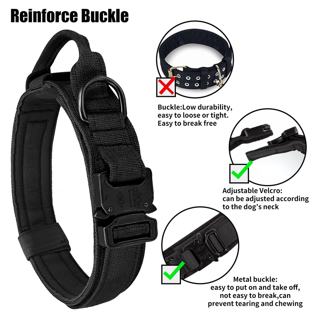 Antswish Tactical Dog Collar with control handle enables easy training and close control.
