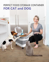 ANVS airtight collapsible pet-food container side view shows collapsible design saving space