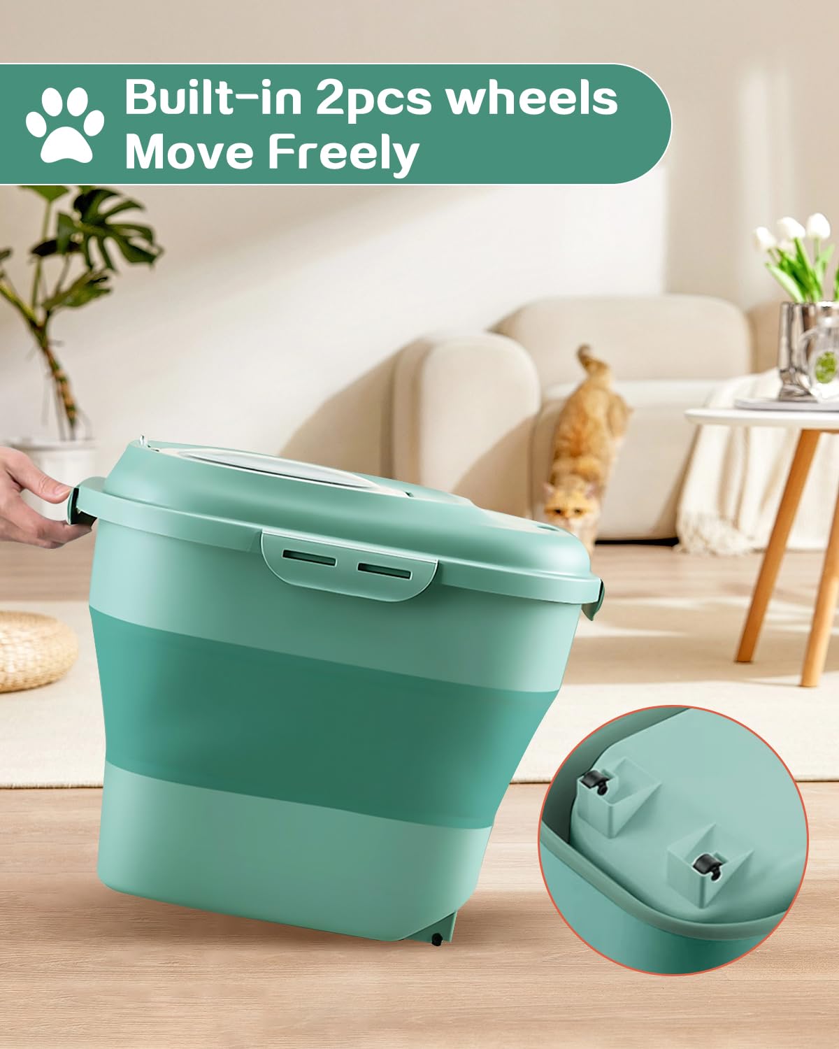ANVS dog food container with included scoop for easy portioning.