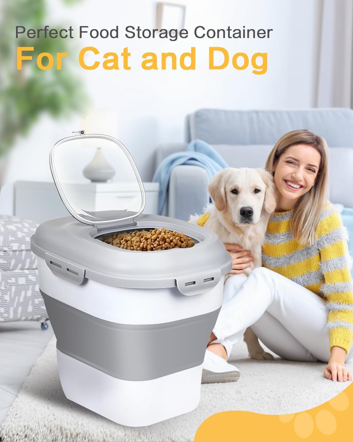 ANVS dog-food-storage-container airtight lids keep kibble fresh and dry.