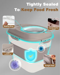 ANVS dog food storage container with airtight lids keeps kibble fresh and pest-free.