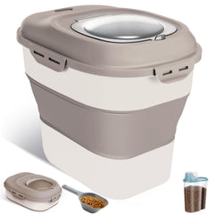 ANVS collapsible dog food storage container saves space while keeping kibble organized.