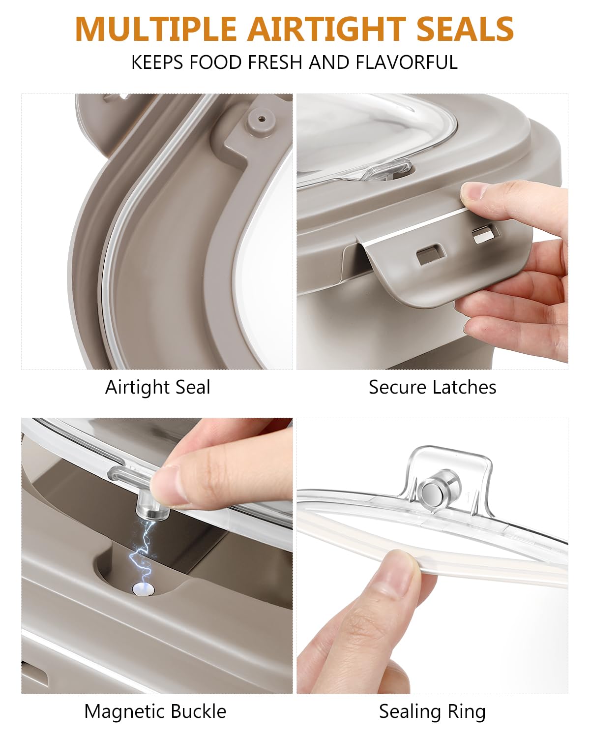 ANVS airtight lid seals kibble to stay fresh and pest-free.