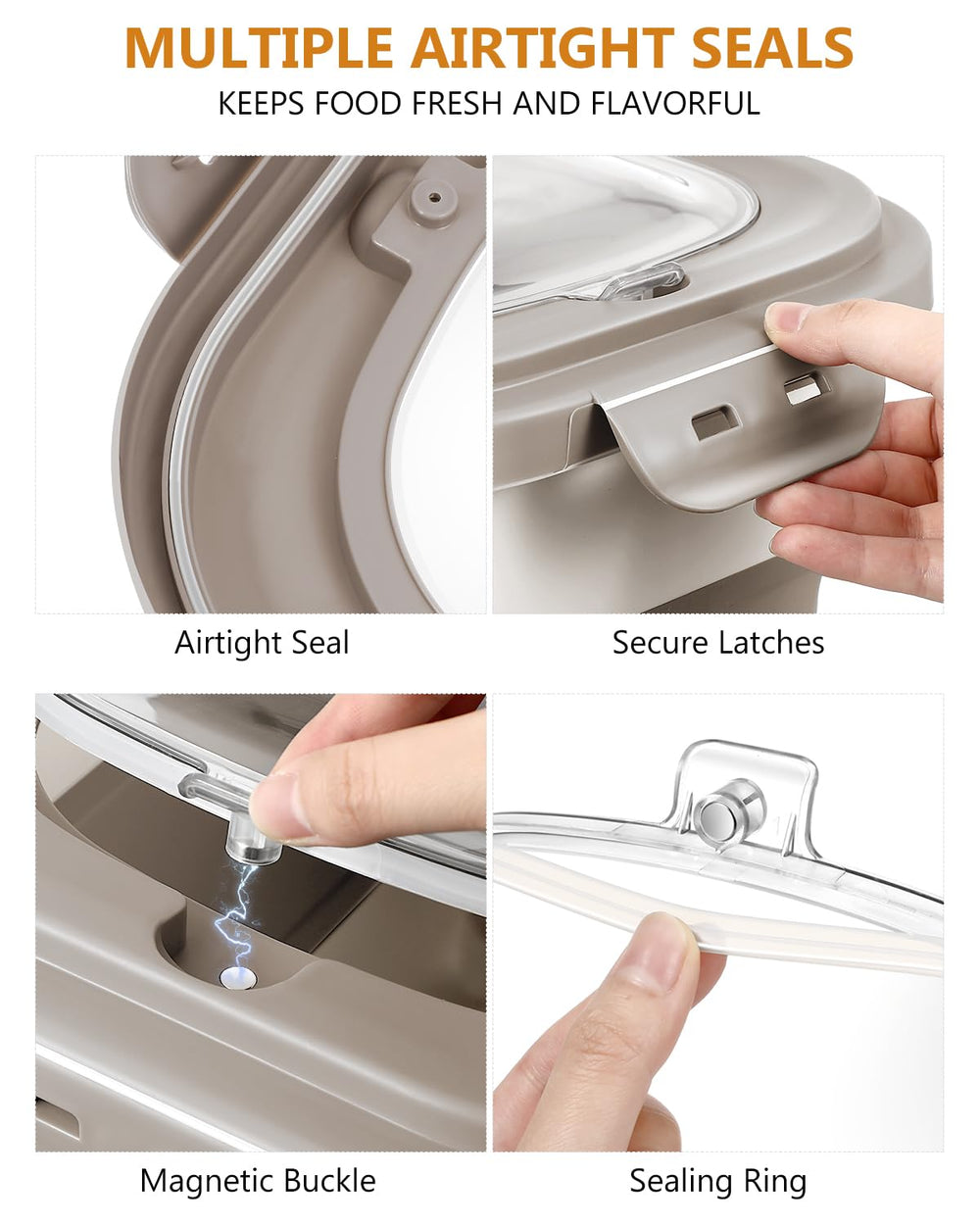 ANVS airtight lid seals kibble to stay fresh and pest-free.
