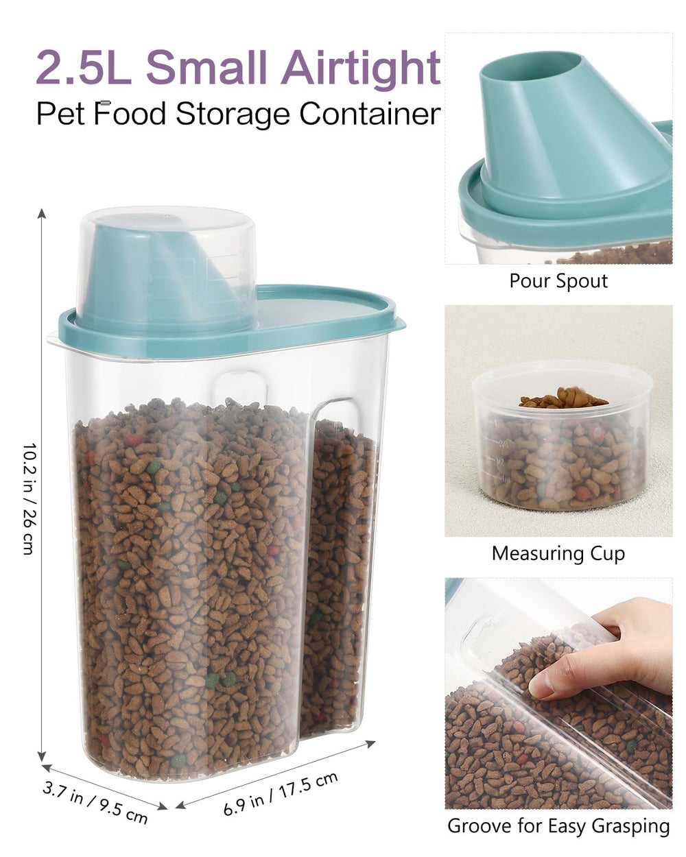 ANVS multipurpose pet storage with airtight seals for dry foods.