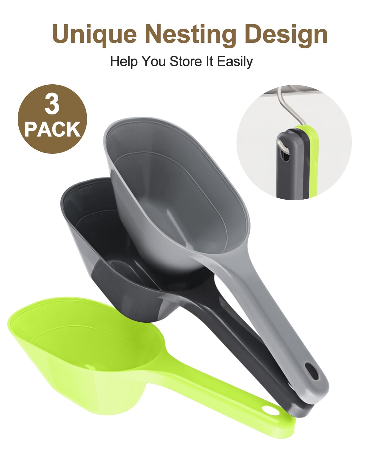 ANVS black pet scoop close-up highlighting durable construction