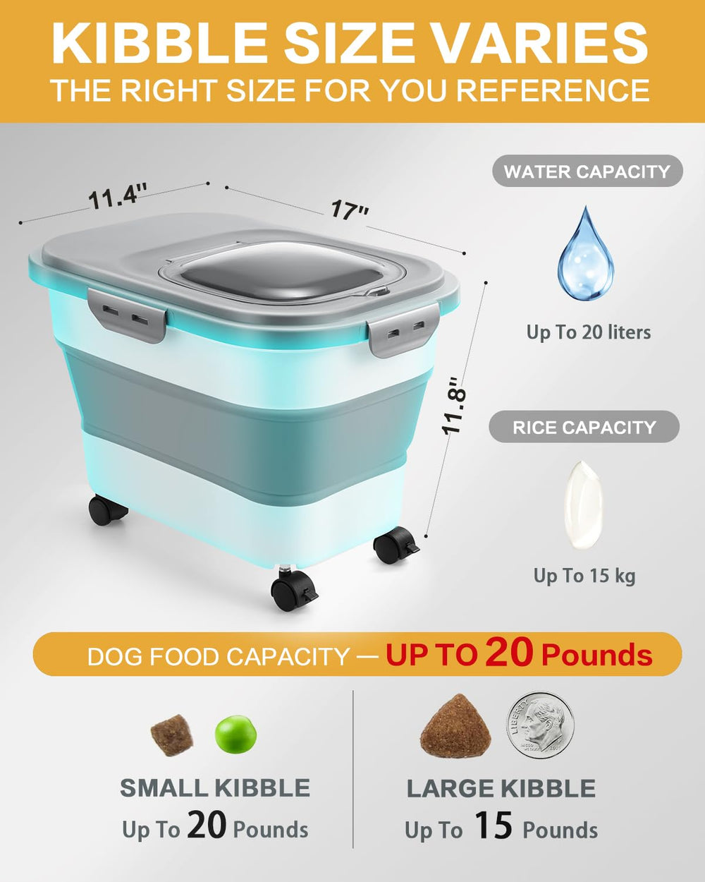 ANVS included 2.5L small pet food container for separate portions.