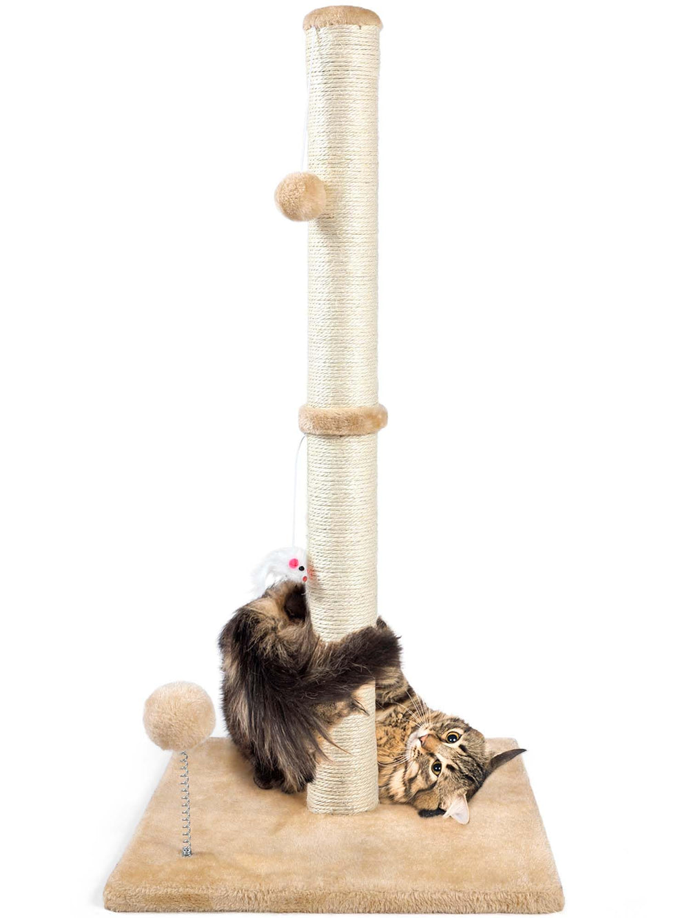 ANWA 32-inch cat scratching post with sisal base for durable claw workouts and stress relief.