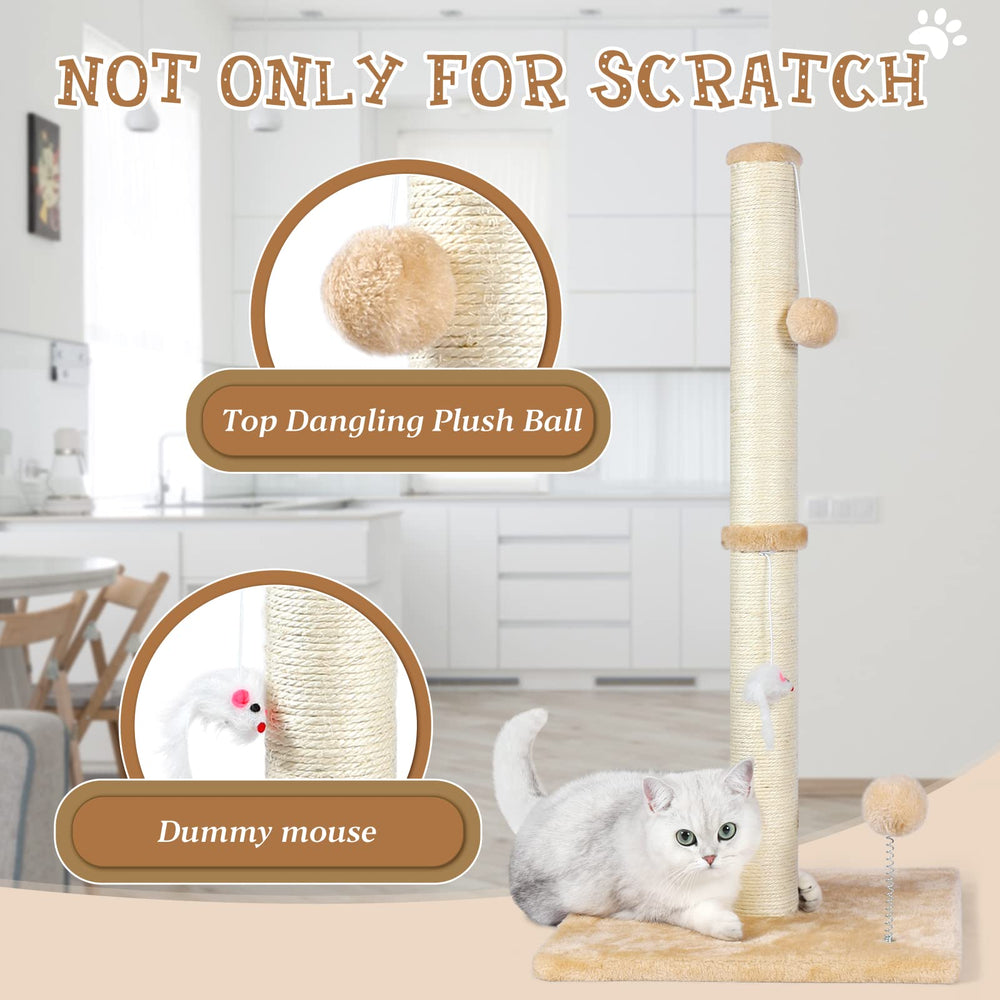 ANWA 32-inch post with spring plush ball invites interactive swats and playful bursts.