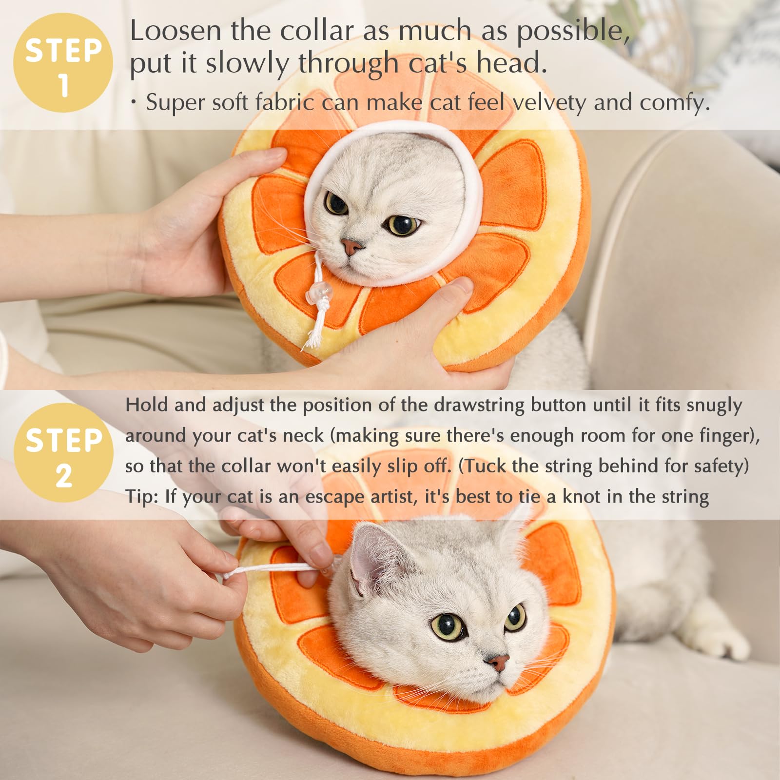 ANWA donut design cat cone collar doubles as soft resting pillow
