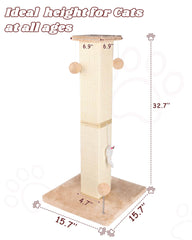 ANWA cat post with dangling toys for interactive play and enrichment.