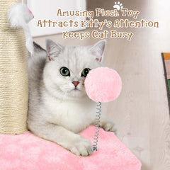 ANWA cat scratching post middle dangling mouse for active engagement.