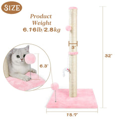 ANWA cat scratching post top plush ball for interactive play and stress relief.