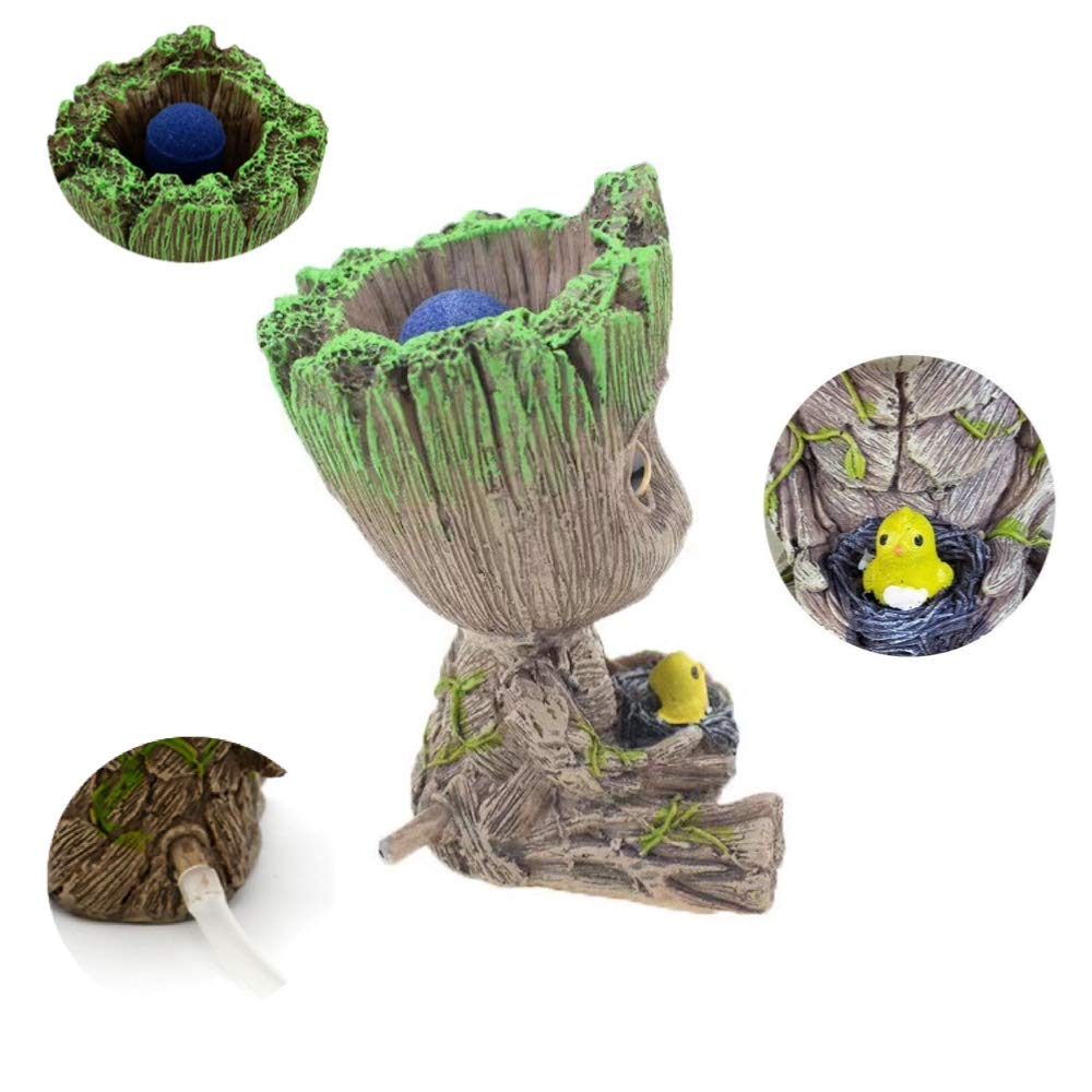 AnxunJim Groot aquarium bubble jet improves aeration for healthy small tanks.