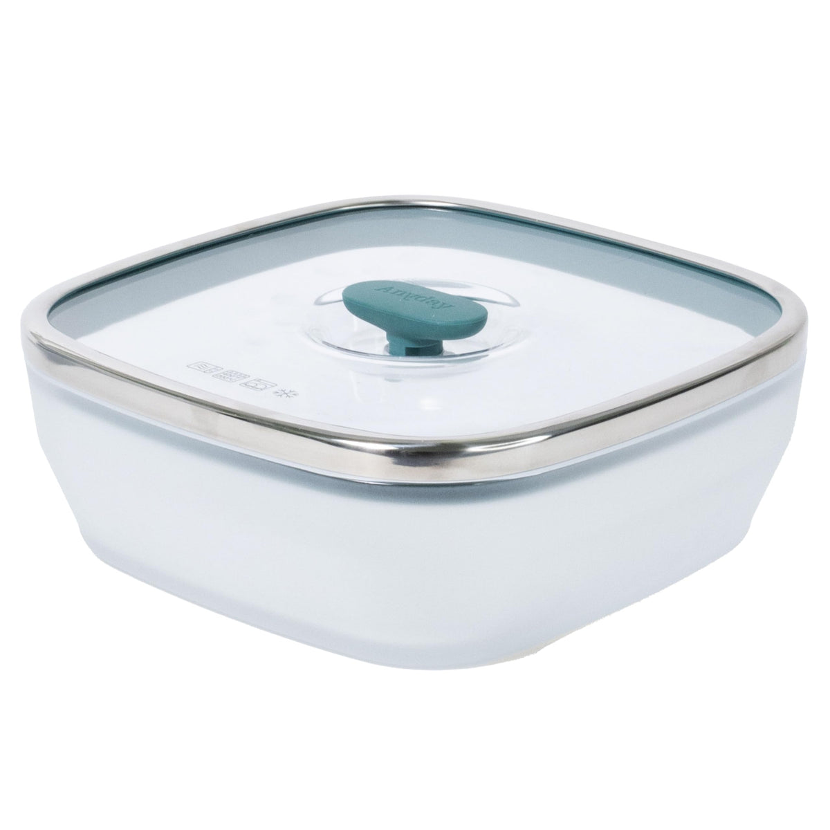 Anyday 10-cup square glass storage with lid for meal prep and reheat