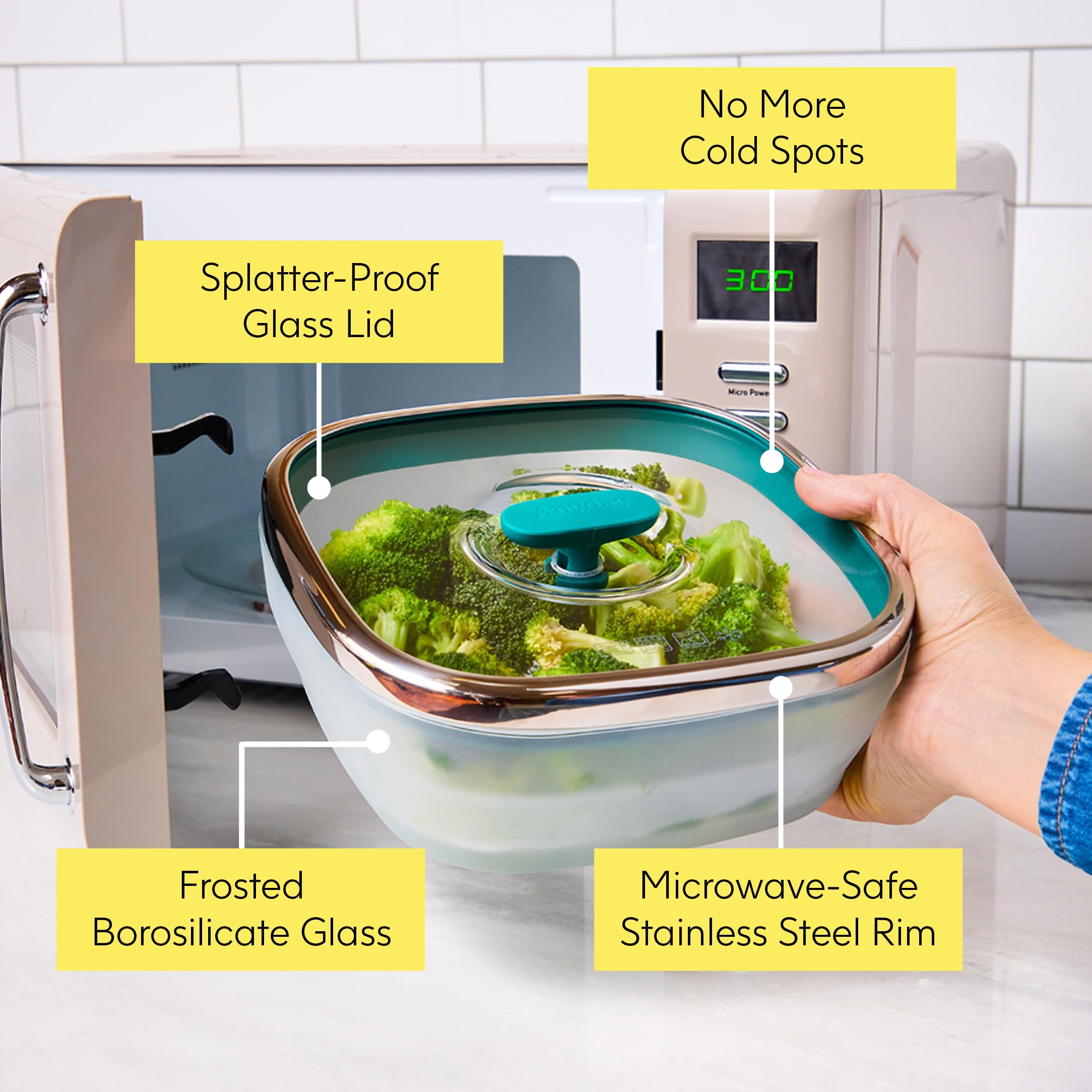 Anyday oven-safe glassware suitable up to 500°F for versatile cooking