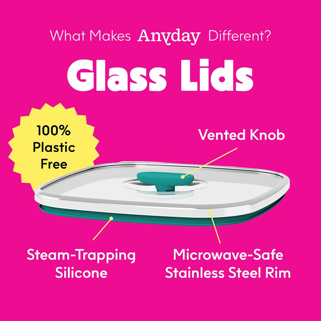 Anyday plastic-free glass cookware ideal for microwave reheating without plastics