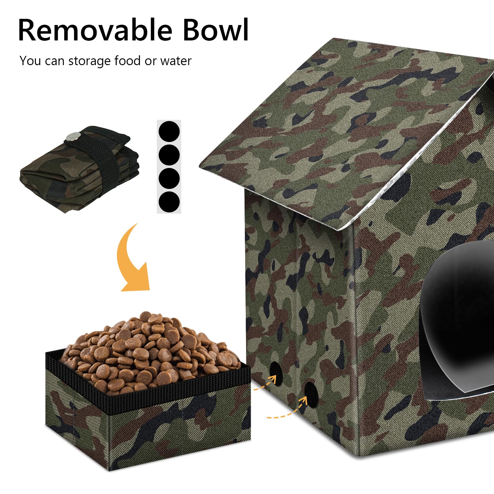 Anysiny collapsible cat shelter with winter-warmth ready for quick storage