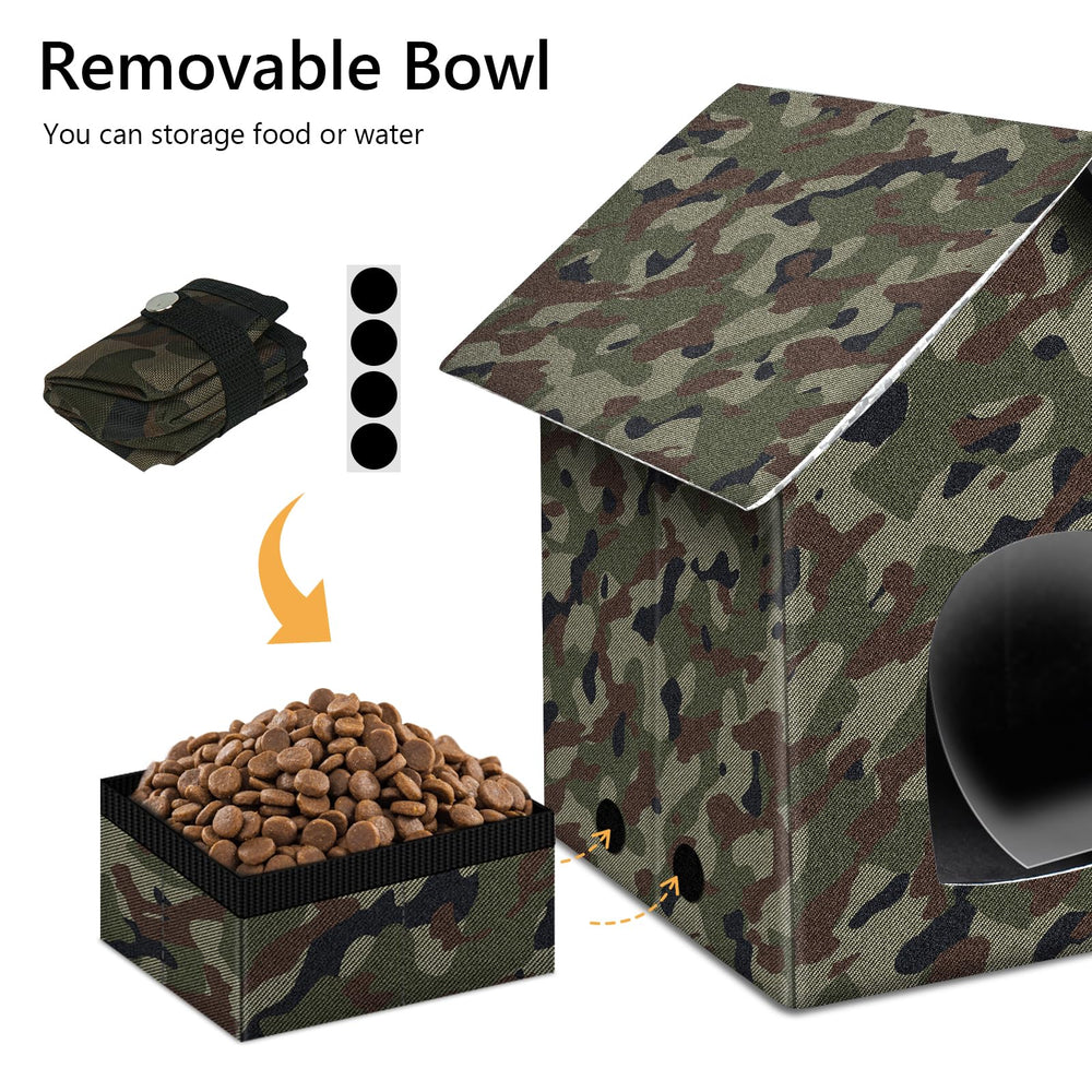 Anysiny collapsible cat shelter with winter-warmth ready for quick storage