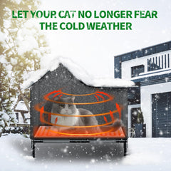 Anysiny heated cat house interior with plush lining for cozy naps