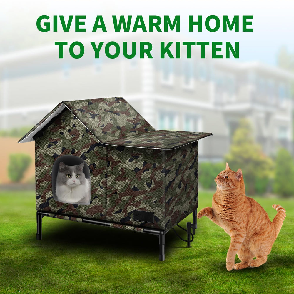 Anysiny heated cat house heating pad demonstrates thermostatic warmth for comfort.