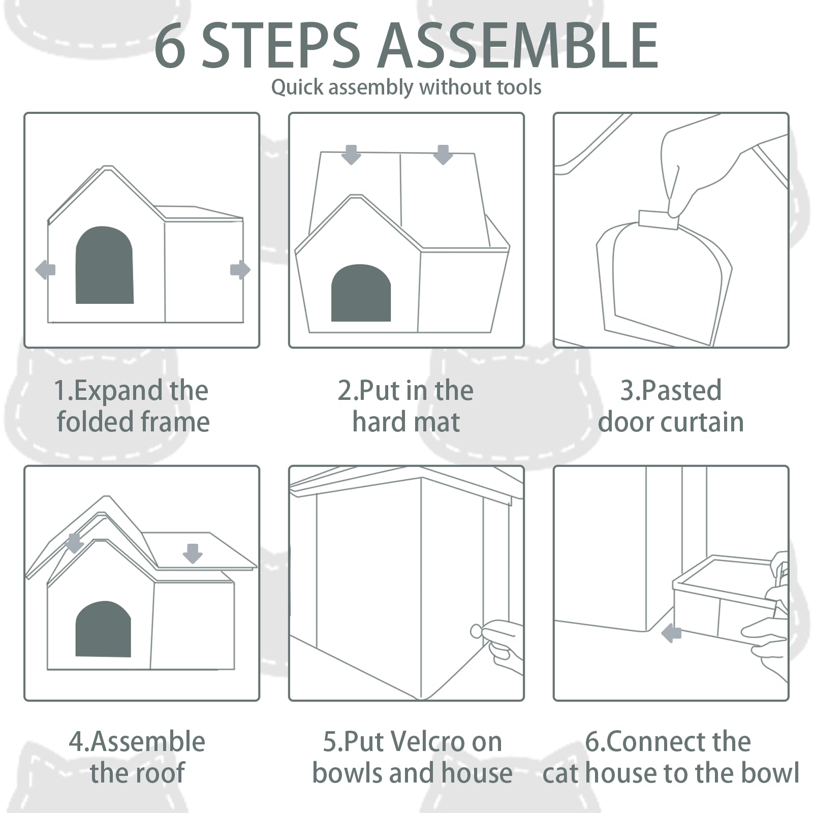 Anysiny cat house gray large easy assembly for quick setup