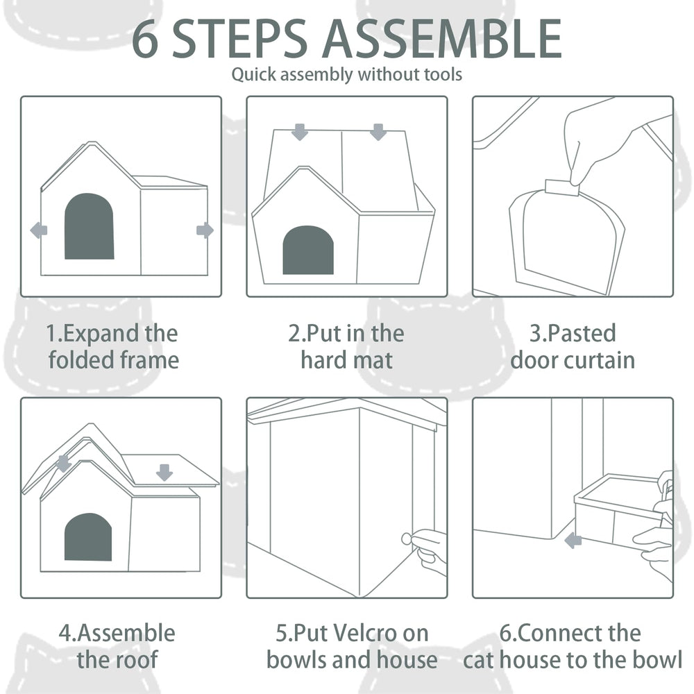 Anysiny cat house gray large easy assembly for quick setup