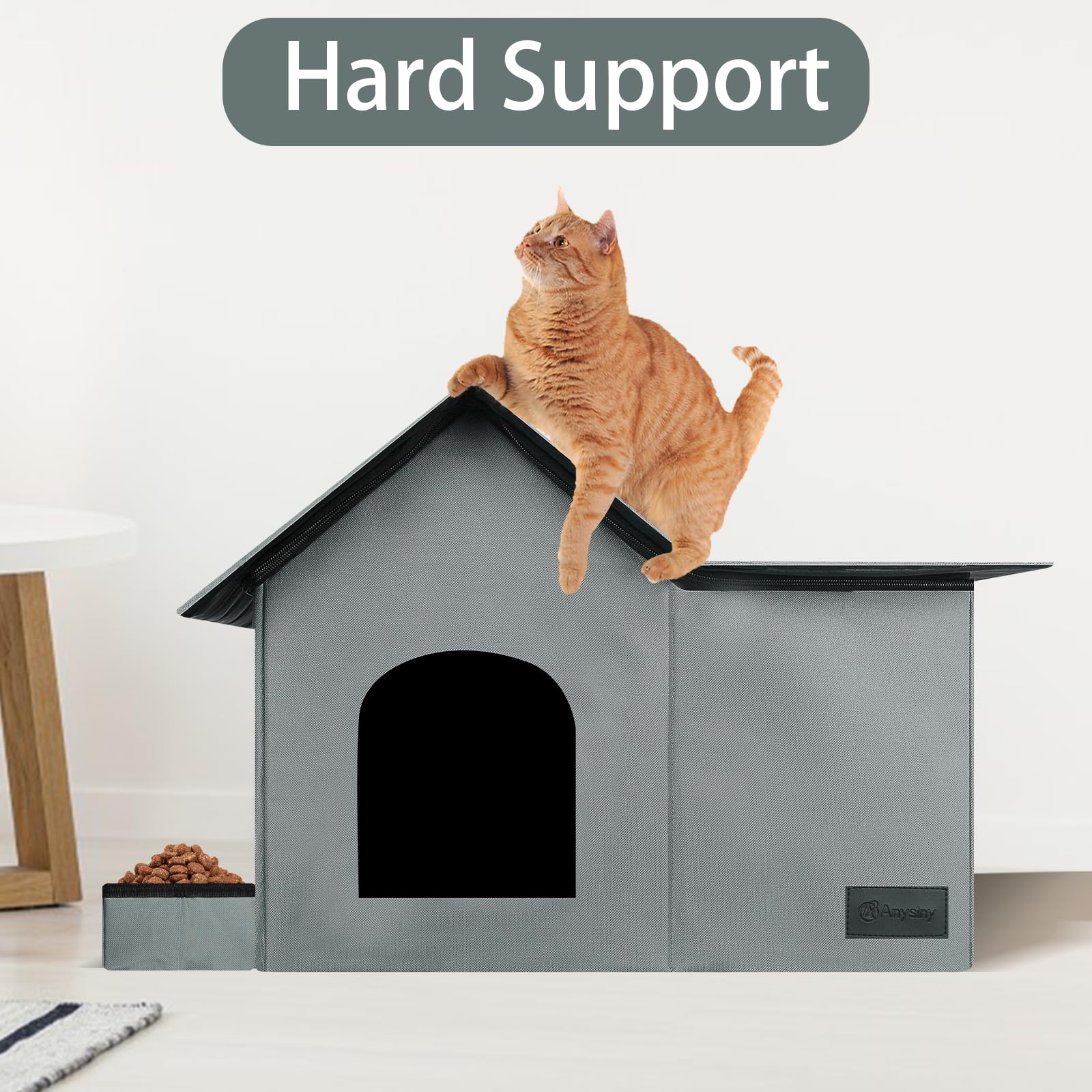 Anysiny cat house with EVA reinforcement and ground plugs for stability