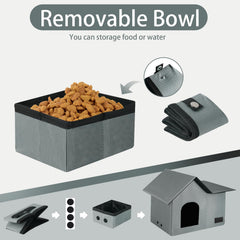 Anysiny outdoor cat house gray large waterproof roof protects from rain