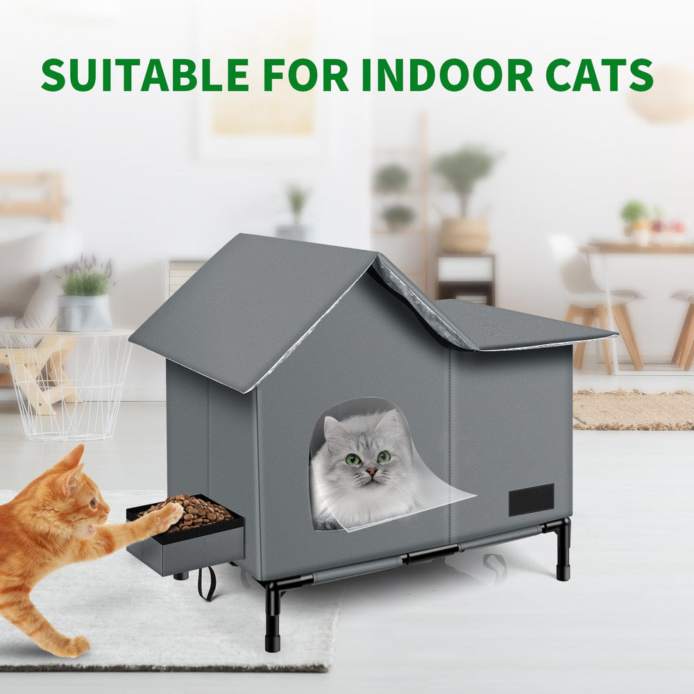 Anysiny weatherproof cat house assembly demonstrates tool-free setup and portability