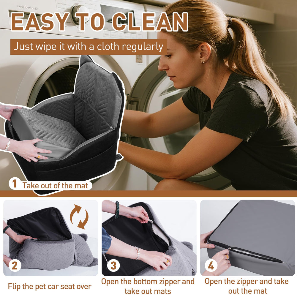 Anywish dog car seat memory foam creates plush comfort on long rides